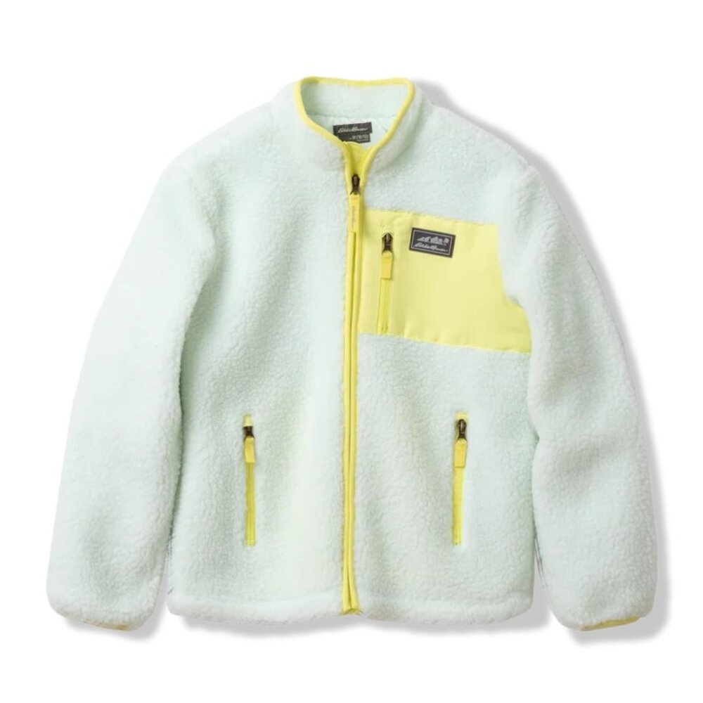Eddie Bauer Kids Chilali Fleece Jacket Arctic Ice Mint Yellow Unisex XL 16 NWT